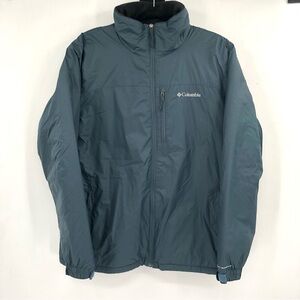 COLUMBIA Omni Shield Jacket Blue Nylon Fleece Lining Waterproof Coat Men Zip Up